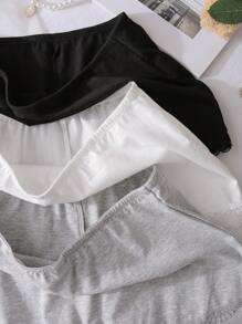 3pcs Teen Girl Floral Lace Hipster Panties Set, Black/Gray/White - Multicolor - View 4