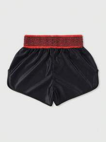 ROMWE MEN Prep Men's Anime Dragon Printed Boxing Shorts, Summer