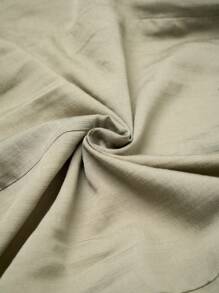 Aalyst Áo cánh tay ngắn cổ chữ V xếp nếp nơ trơn màu cho nữ, phong cách đi làm, xuân/hè - màu xanh lá - Xem 3