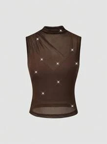 Chiquease 2 件套女士雪纺褶皱吊带背心