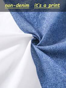 SHEIN Tween Boys' Casual Versatile Denim Effect Colorblock Loose Fit Short Sleeve Button Down Shirt, Suitable For School, Garden, Beach, Birthday, Spring, Summer, Fall, Winter - Multicolor - View 6