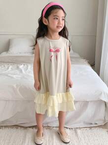 DAZY 年轻女孩秋季休闲连衣裙 - 杏色 - 查看 3