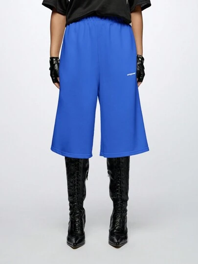 SUMWON WOMEN Relaxed Fit Wide Leg Pull-On Sport Jorts Athletic Performance Moisture-Wicking Knee Length High-Rise Athleisure Casual Summer Shorts