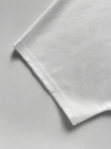 Áo thun dệt kim cổ tròn tay ngắn in hình nhân vật hoạt hình thoải mái và đa năng cho bé trai tuổi mới lớn - trắng - Xem 8