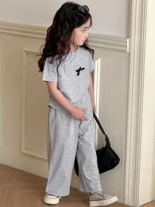 Dazy Kids 2pcs/Set Young Girl Fall Outfits - Grey - View 4