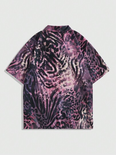 Street Life Camisa casual holgada para hombre con estampado de rayas de cebra para vacaciones