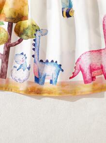 Young Girl' Cute Animal Print Strap Sleeveless Dress, Spring/Summer