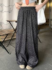 FRIFUL 女士休闲豹纹裤，简约时尚，适合日常穿着