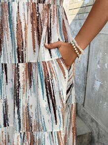 SHEIN VCAY Váy đi nghỉ thường ngày chắp vá cỡ lớn, tối giản & thời trang, mặc hàng ngày - Nhiều màu - Xem 6