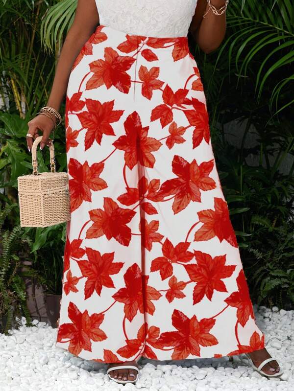 SHEIN Lady Spring And Summer Elegant Woven New Product Plus Size Pants