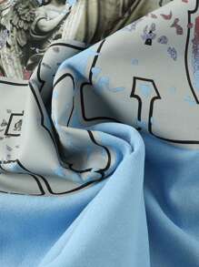 ROMWE MEN Street Life Men's Thick 2 In 1 Patchwork Long Sleeve T-Shirt, Streetwear - Blue and White - View 5