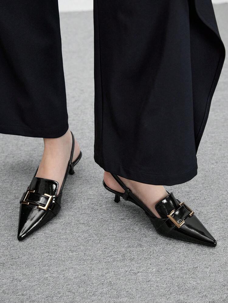 CUCCOO BIZCHIC Zapatos de tacón medio con punta fina para mujer, elegantes y adecuados para usar en primavera al aire libre, vacaciones de verano y atuendos vintage