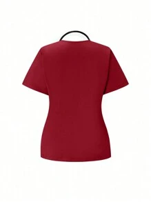 TaskEZ 纯色短袖上衣和裤子手术服套装，简约时尚，适合日常休闲穿着