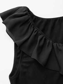 Chiquease 法式优雅浪漫荷叶边 V 领短款女士背心，夏季新品