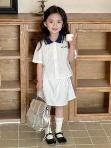 DAZY 2pcs/Set Young Girls Autumn Outfits - White - View 4