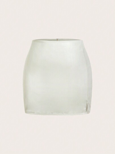 SHEIN ICON 大码休闲纯色日常半身裙