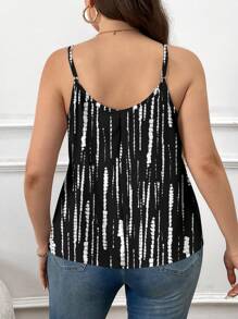 SHEIN Frenchy Plus Size Casual Elegant Cami Top, Suitable For Summer - Black - View 2