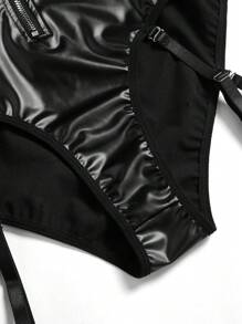 Disfraz de lencería cómoda y transparente de mujer de oficial de policía - Negro - Ver 5