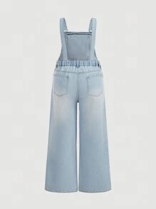 SHEIN MOD Plus Size Summer Spring Casual Ripped Denim Overalls, Spring Y2K Outfit