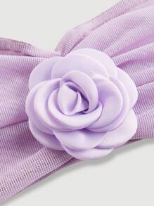 SHEIN ICON Women's Tight-Fitting Floral Decor Sexy Bandeau Crop Top