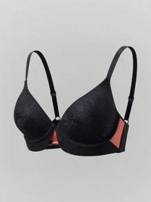 1 pieza Sujetador acolchado con alambres de ajuste cómodo - Negro - Ver 6