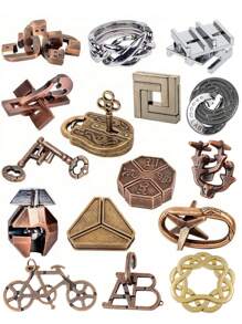 SHEIN 1 套经典 IQ 金属脑筋急转弯魔术拼图游戏玩具适合成人趣味礼物、圣诞节、万圣节！拼图、游戏、游戏、拼图、游戏、游戏、拼图、游戏、成人拼图 - 彩色 - 查看 1