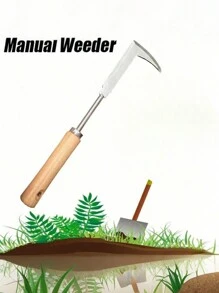 SHEIN 1pc Garden Weeding Tool - Weeding Puller, L-Shaped Manual Crack Weeder. Extractor Removal, Agricultural Bonsai Supplies Hand Tool