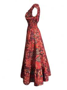 INAWLY Women's Extra Long Casual Dress, Minimalist & Fashionable For Everyday Wear - Red - View 3