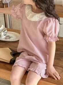 DAZY 女童时尚服装套装，年轻女孩秋季服装 - 粉色 - 查看 1