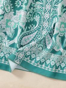 SHEIN Gaun Gaya Retro Istana Resor Warna Hijau Tua Elegan dan Mewah untuk Anak Perempuan Remaja - Hijau - View 6