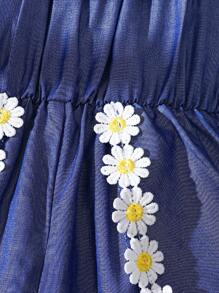 Babymeisje Lente & Zomer Beroep Korte Mouwen Bloemendecoratie Slip Romper