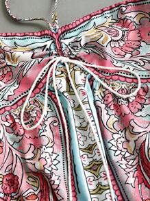 Sweetra Bohemian Style Beach Dress, Spaghetti Strap High-End Long Sundress For Summer Vacation Maxi Women Outfit - Multicolor - View 3