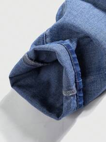 Teenage Boys' New Applique Patchwork Ripped Skinny Fit Distressed Denim Jeans - Light Wash - View 8