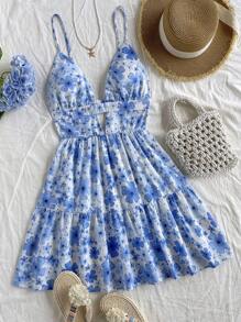 Soleia Vestido mini con espalda recortada y tirantes de espagueti, estilo romántico para verano y primavera. Adecuado para vacaciones en la playa, citas, el Día de San Valentín, o tardes de té.