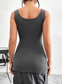 SHEIN Essnce 3pcs Women Long Knitted Camisole, White Grey Black Everyday Summer Casual - Grey - View 12