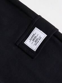 SHEIN Young Boys Casual Elastic Waist Pocket Shorts, Suitable For Everyday, Beach, Holiday And Party Wear, Spring/Summer - Black - View 3