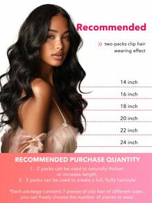 7PCS Straight Clip In Hair Extensions 100% Real Human Hair 14-24 Inch 115G Double Weft Invisible Clip Hair Extensions Remy Natural Human Hair For Women Girls Daily Use - S1B - View 6