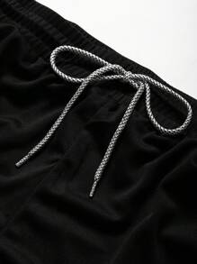 Gym Rark Men's Letter & Number Print Drawstring Waist Athletic Shorts - Black - View 4