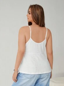 SHEIN EZwear Bộ áo ba lỗ đen trắng cỡ lớn - Đen và trắng - Xem 2