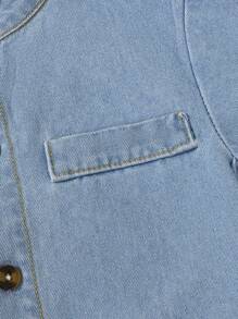 Souflis Souflis 2 Stücke Set Lässiges reines Jeans Hemd und Sport Shorts Outfit, geeignet für Outdoor-Aktivitäten - Blau - Übersicht 8