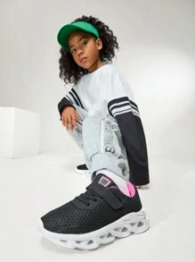 JNSQ Children's Lightweight Breathable Sports Shoes, Solid Color Soft & Comfortable Lining, Flexible Outsole, Suitable For Daily Wear, Running, Multiple Occasions, Adjustable Hook And Loop Easy On/Off - Multicolor - View 3