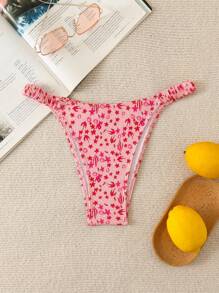 DAZY Spring Break Women Summer Beach Random Printed Cute Swimwear Bottom - Pink - View 4