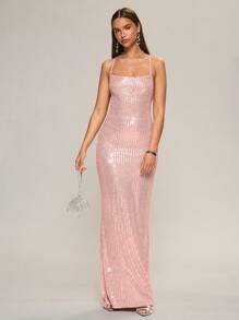 Glamine Vestido casual largo de mujer, simple y de moda para el uso diario - Rosa - Ver 3