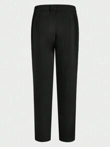 Manfinity VCAY 2pcs Men's Woven Fitted Notched Lapel Casual Suit Set, Suitable For Daily Wear, Christmas - Green - View 7