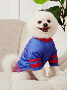 PETSIN 1pc Pet Dog/Cat Blue Chicago 98 Number & Letter Print Jersey, Stylish Casual Breathable Comfortable Sports T-Shirt