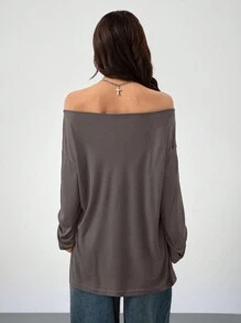 Rafael Machado Coolane Artist Women's & Men's  Spring/Summer Goth Grunge Heart Pattern Y2K Cupid Graphics Comfortable Asymmetrical Neck Long Sleeve T-Shirt,Valentine's Day,Country Festival  Outfits - Grey - View 6