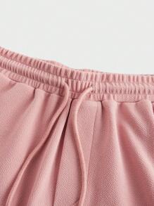 Manfinity VCAY 2pcs Fitted Single-Breasted Collar Casual Suit Set, Suitable For Everyday Wear - Baby Pink - View 4