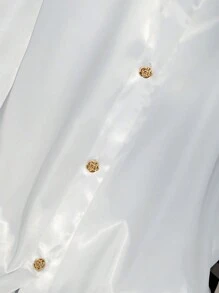 GlowEve Women's Simple Solid Color Casual Daily Shirt Fall Cloth For Women - White - View 4