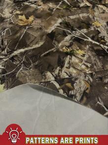 SHEIN EZwear 女士露肩宽松枝叶印花轻质长袖运动衫，适合秋季 - 白色 - 查看 3