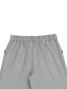 Manfinity Mode 休闲时尚百搭西装裤、设计感十足的商务休闲长裤、男友礼物、西装裤、男士西装裤、男士西装和裤子 - 灰色 - 查看 5